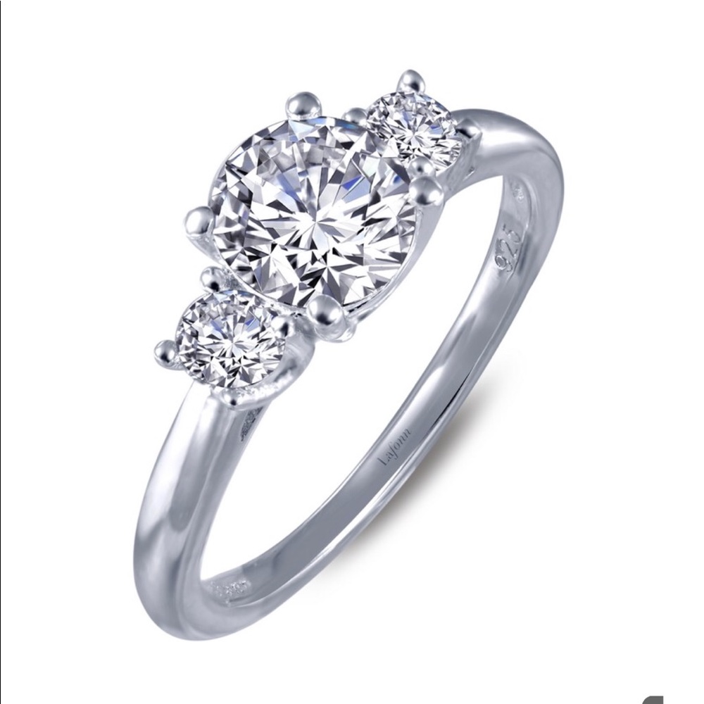 Lafonn Lassaire CZ three-stone engagement ring 5